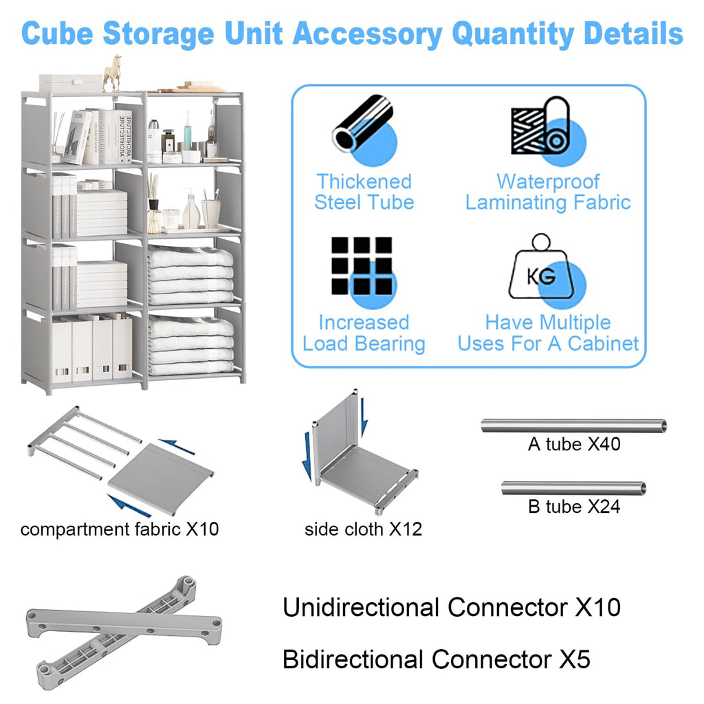 Sightday Cube Storage Unit,8 Storage,Open Book Shelf,Closet for Family Study,Organiser Storage,Storage Unit Cubes For - image 5