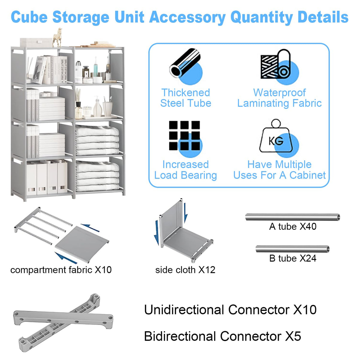 Sightday Cube Storage Unit,8 Storage,Open Book Shelf,Closet for Family Study,Organiser Storage,Storage Unit Cubes For - image 5