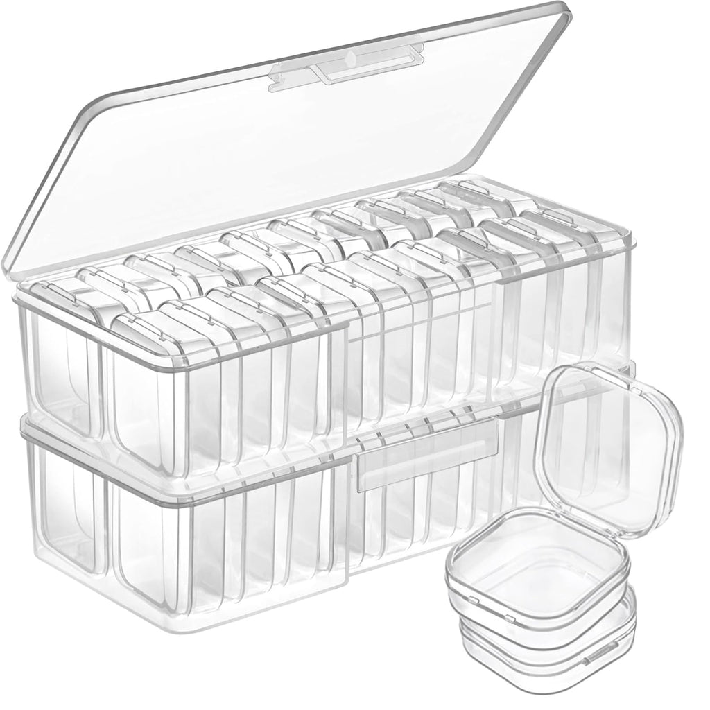 Qualsen Storage Boxes with Lids, 40 Pieces, 3.5 x 3.5 x 1.8 cm