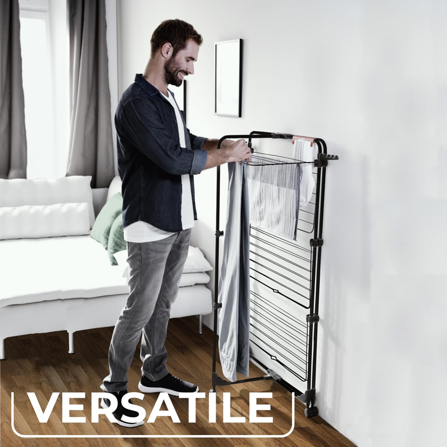 Vileda Mixer 3 Ultimate Clothes Airer - 30m Black Drying Rack