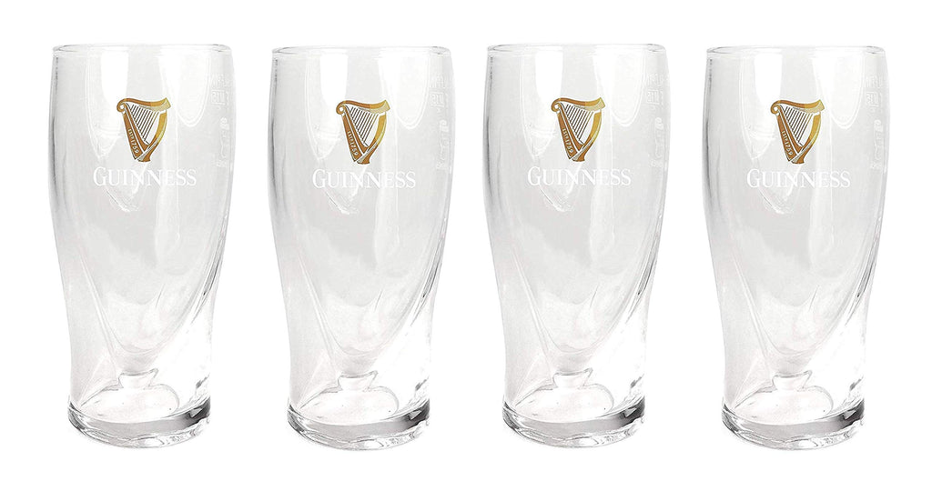 Guinness Official Embossed Pint Beer Glass Set of 4 – 568ml Barware