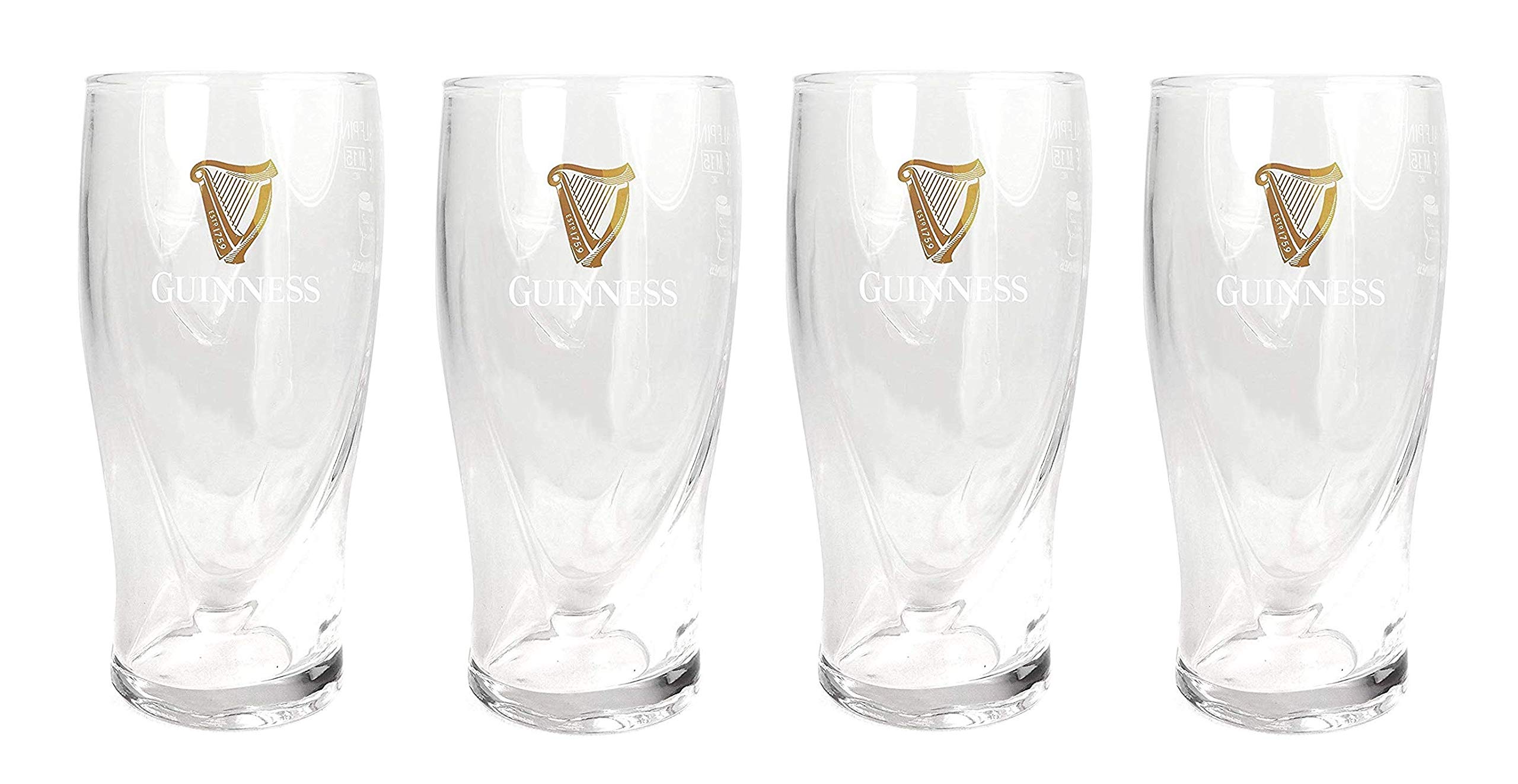 Guinness Official Embossed Pint Beer Glass Set of 4 – 568ml Barware
