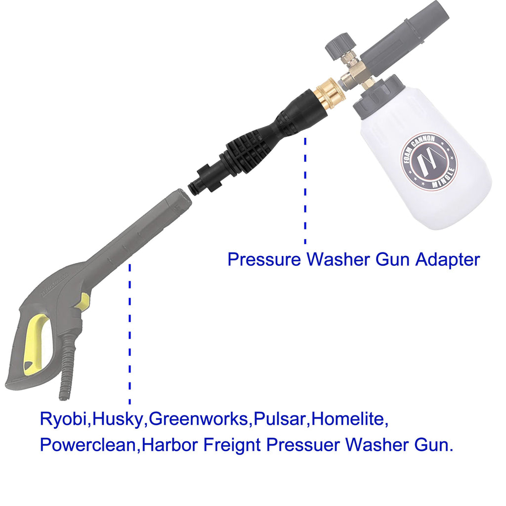 M Mingle Foam Cannon for Husky & Bosch – 1/4 Inch Quick Connect & 5 Nozzles
