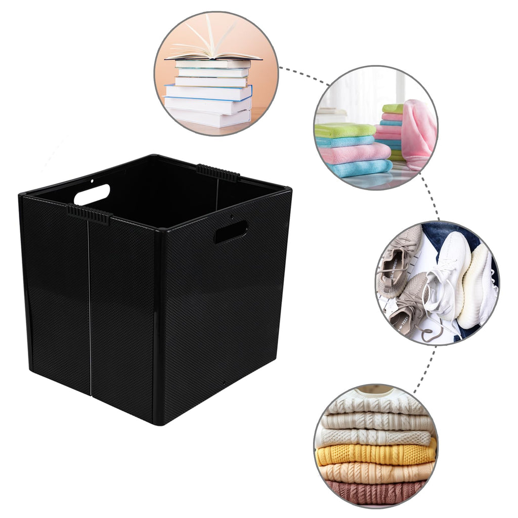 Eudokky 4 Pack Foldable Cube Storage Box, Plastic Storage Cube with Handle - image 5