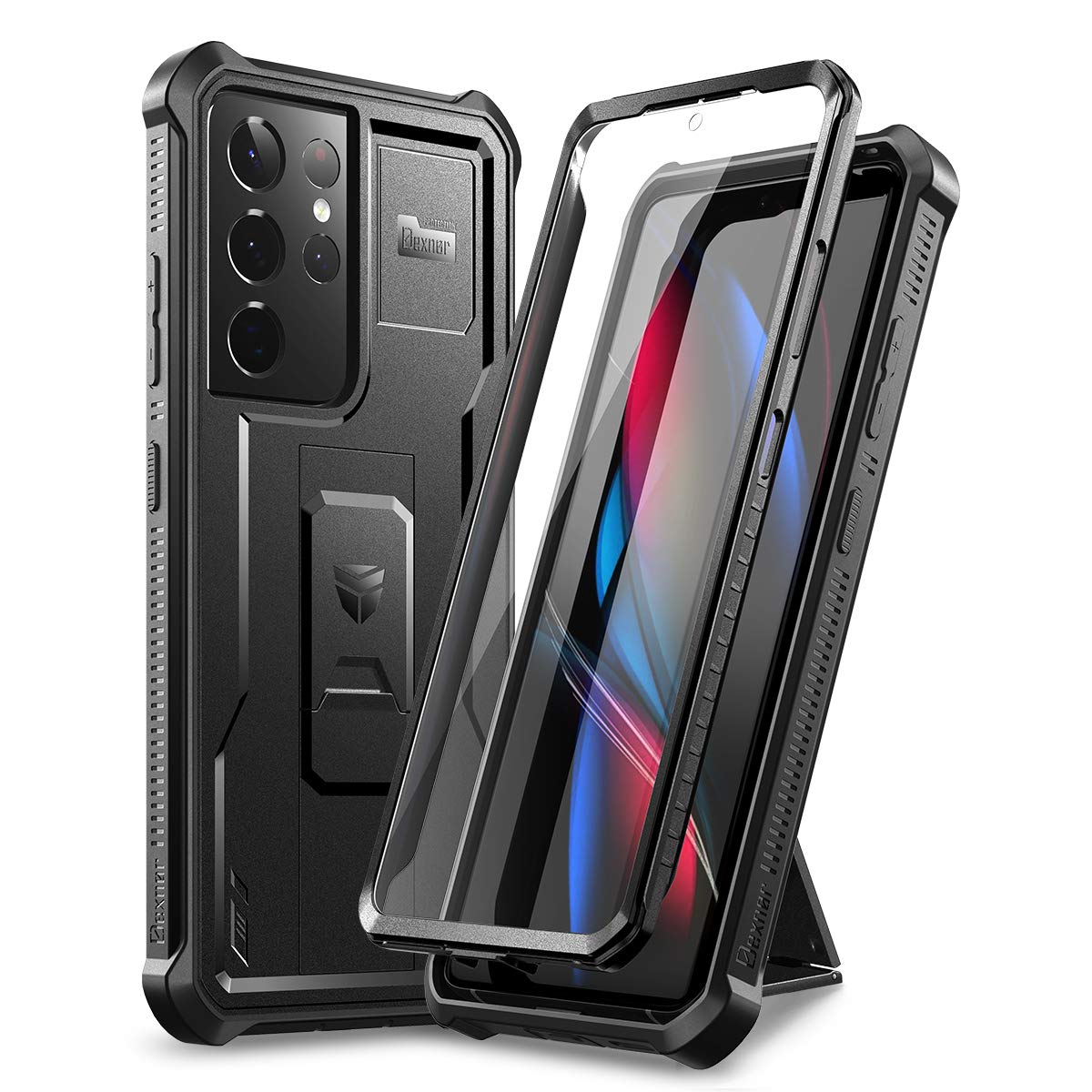 Dexnor Samsung Galaxy S21 Ultra Case | Heavy Duty Armor with Stand