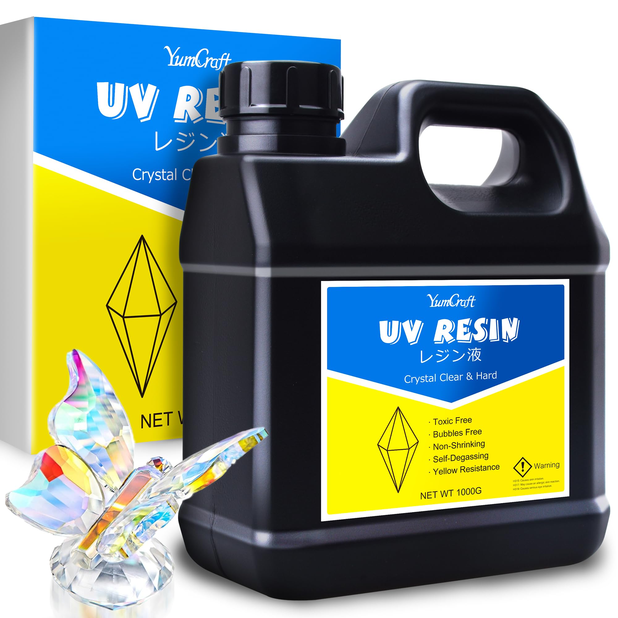 Jolof Store UV Resin - 1000g Crystal Clear Hard Type for Jewelry Making