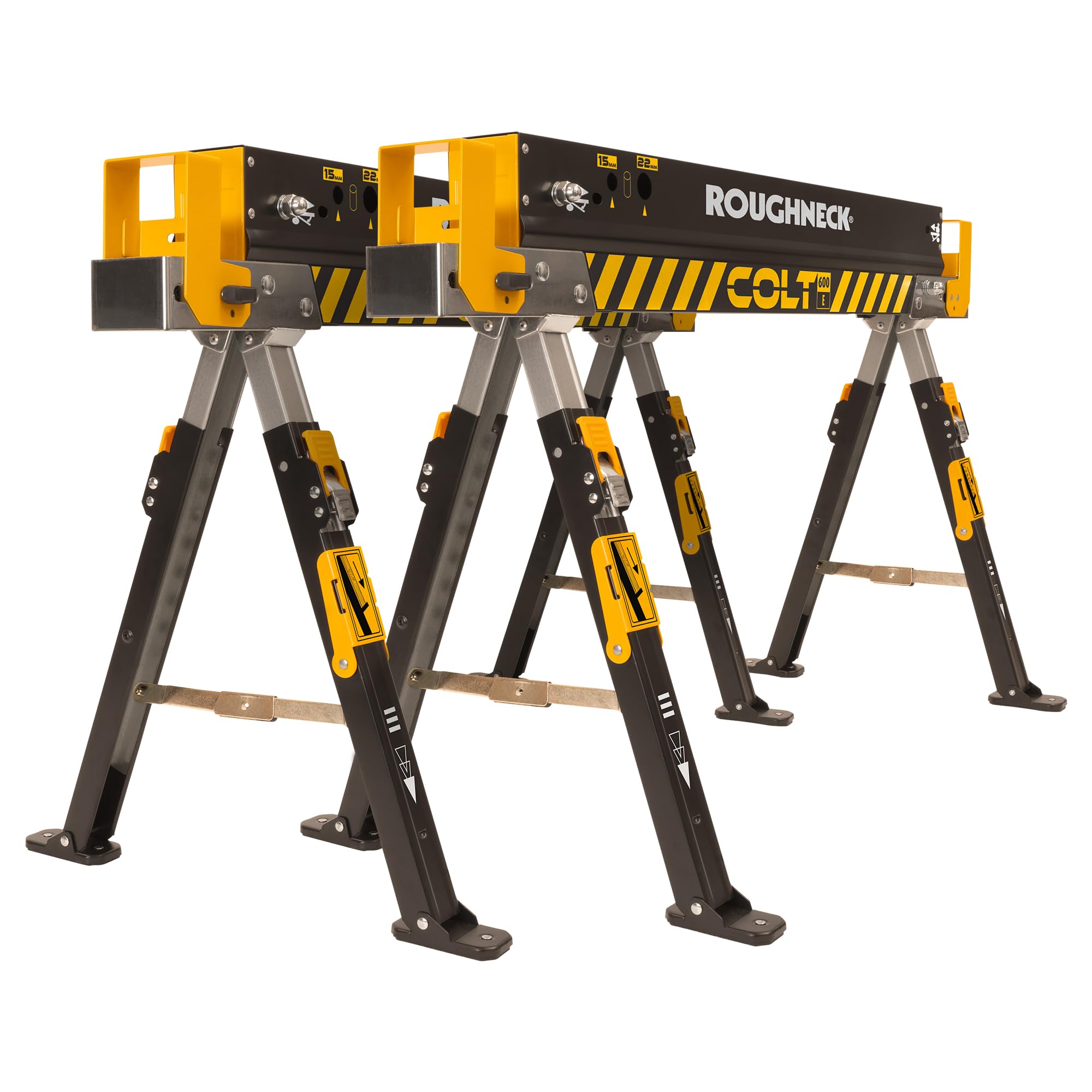 Roughneck Colt 600E Heavy Duty Steel Sawhorse - Adjustable Pair
