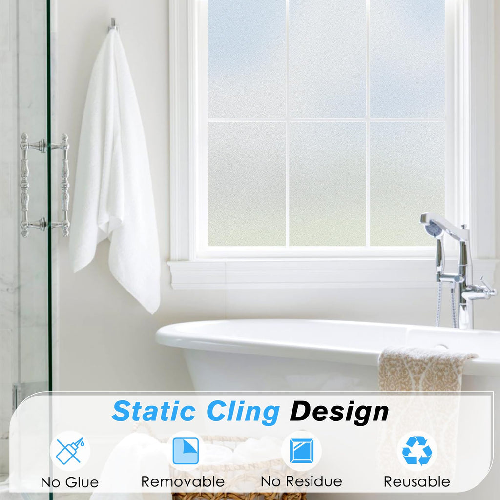 Frosted Window Privacy Film – Static Cling UV Blocking 90x300cm