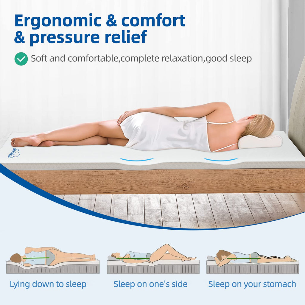 WOWTTRELAX 2 Inch Memory Foam Mattress Topper | King Size Cooling Gel