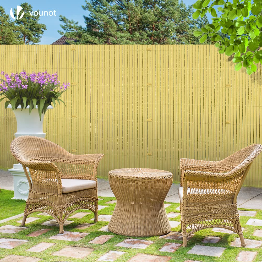 VOUNOT PVC Privacy Screening Fence 90x500cm – Reinforced Garden Wind Screen