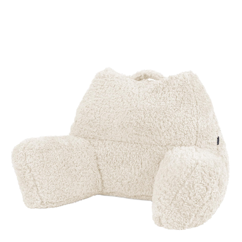icon Teddy Bear Fluffy Fleece Cuddle Cushion – Cream Reading Pillow