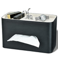 GORESE PU Leather Tissue Box Holder with Storage Tray and Phone Holder