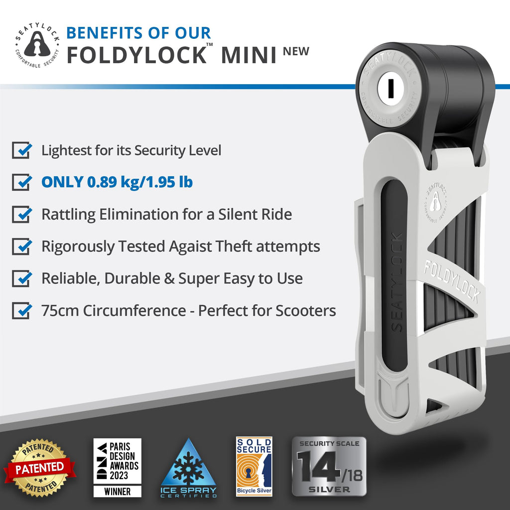 FoldyLock Mini Folding Bike Lock – Lightweight Heavy Duty Anti-Theft Guard