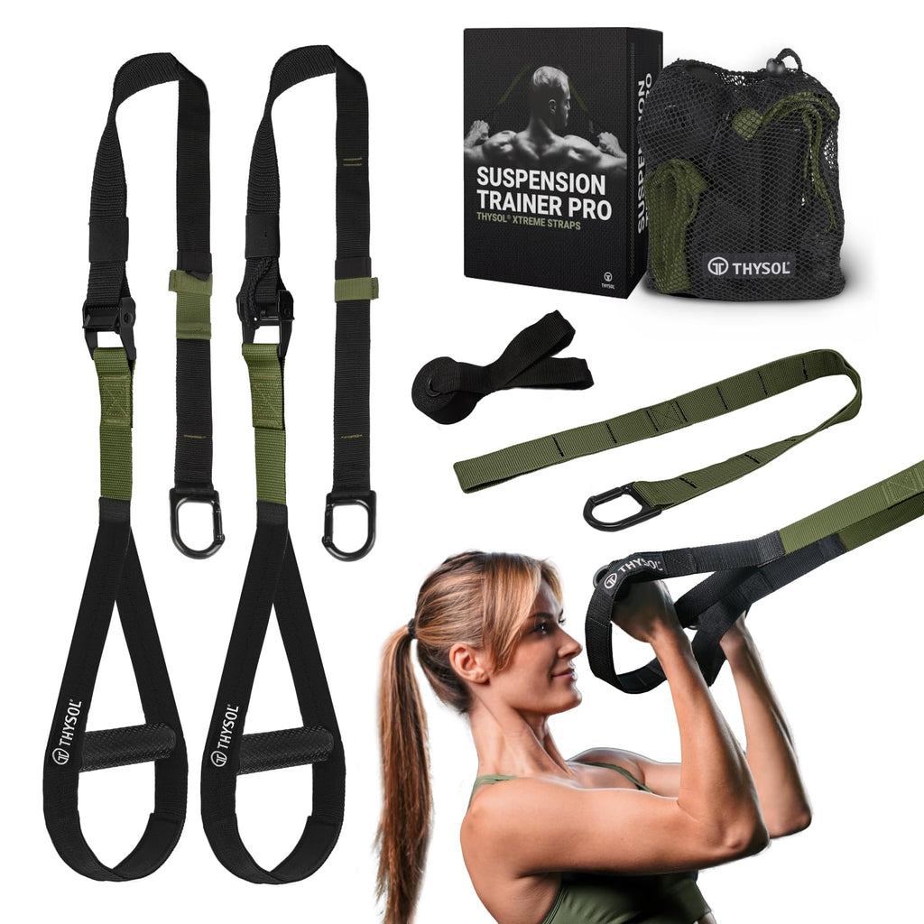 THYSOL Suspension Trainer Pro Xtreme - Army Green Sling Trainer Set
