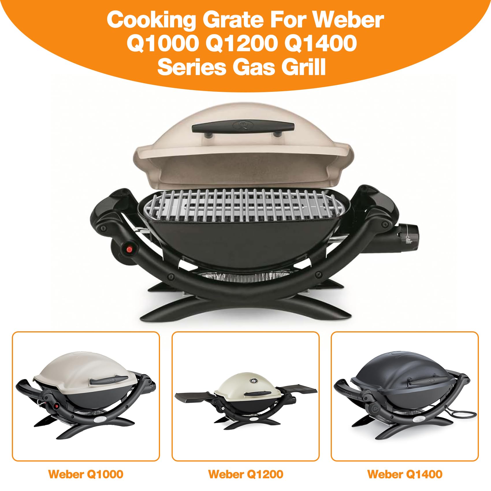 Onlyfire Stainless Steel Cooking Grate for Weber Q1000 Q1200 Q1400