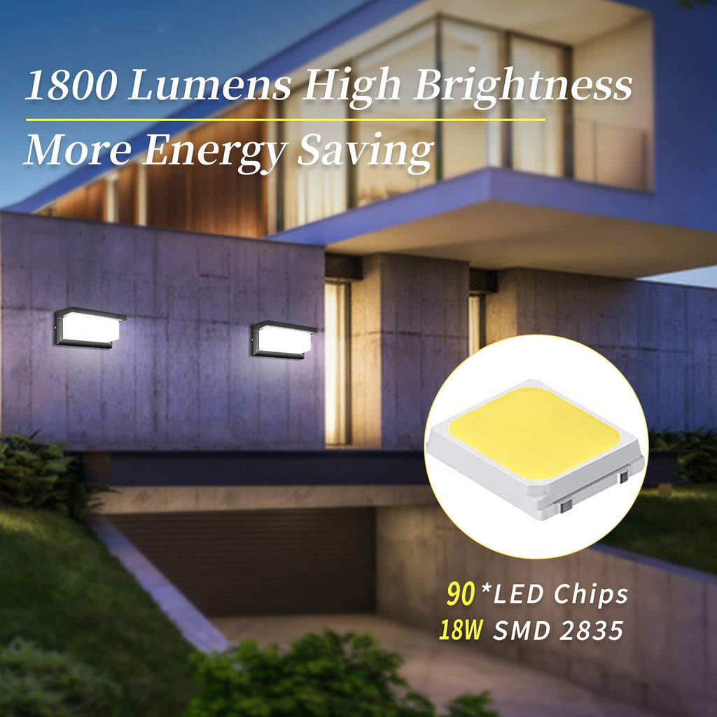MICUTU 18W LED Outdoor Wall Light – IP65 Waterproof Aluminum Garden Lamp