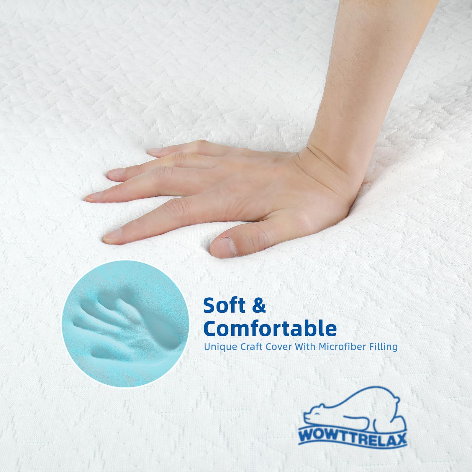 WOWTTRELAX 2 Inch Memory Foam Mattress Topper | Cooling Orthopedic Single