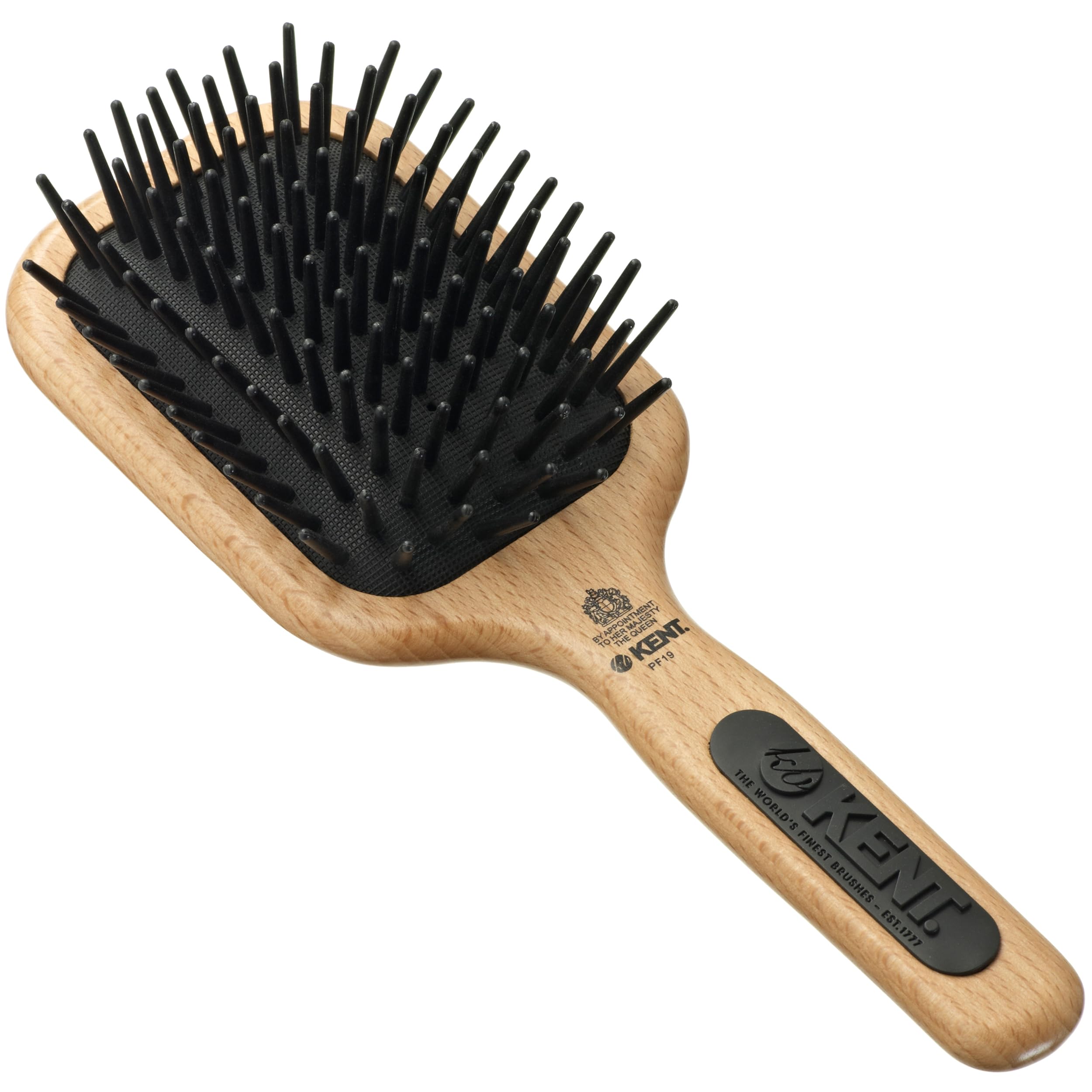 Kent PF19 Detangling Paddle Brush | Beechwood Hairbrush for Thick Hair