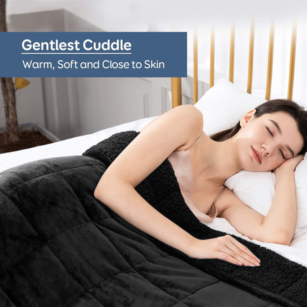 Sivio Sherpa Weighted Blanket – 7kg Reversible Fleece Throw, Queen Size