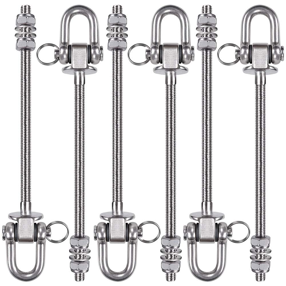 SELEWARE Heavy Duty Swing Hangers | 6 Pcs Stainless Steel Beam Hooks