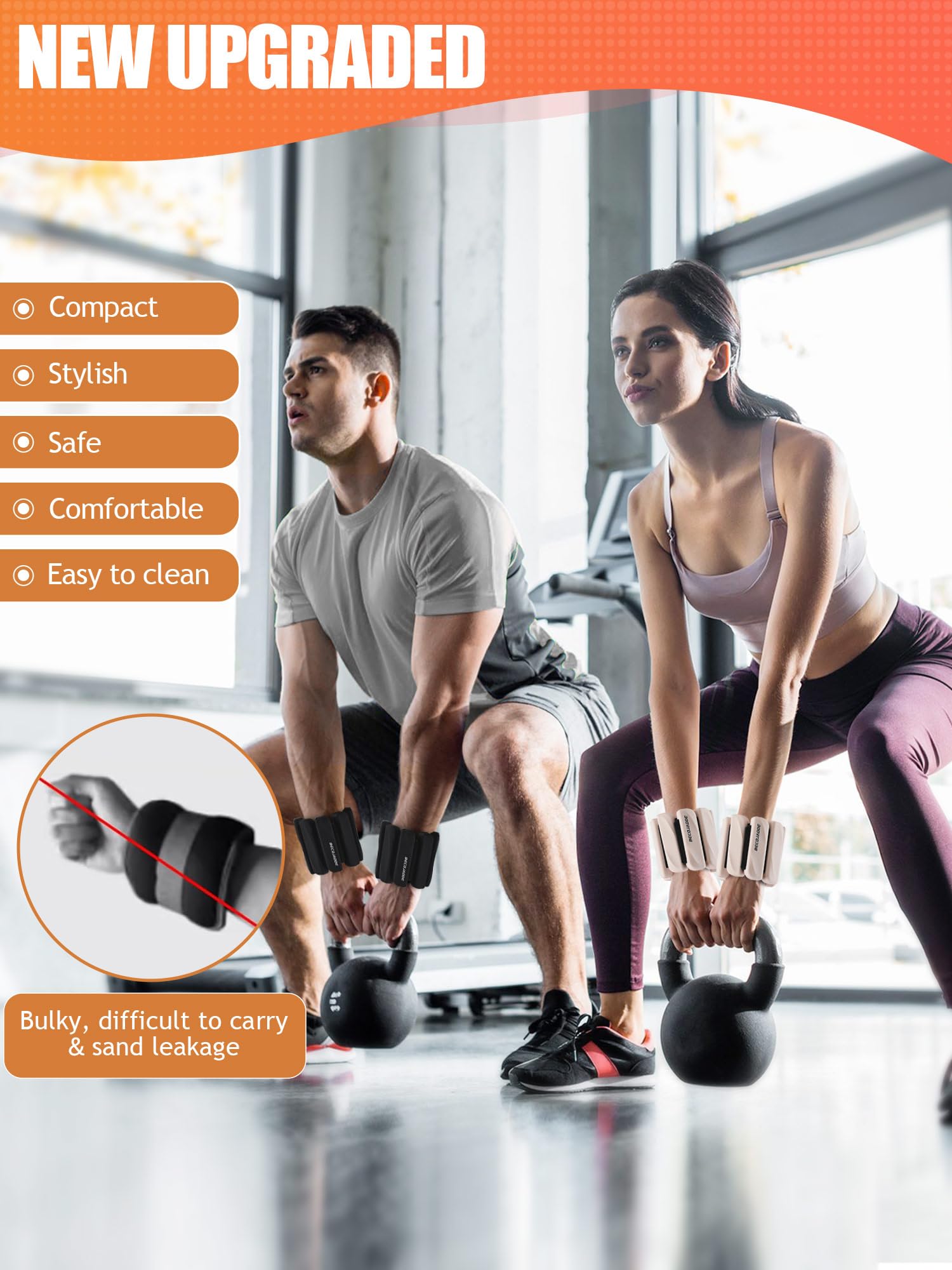 BECOJADDE Adjustable Ankle Weights | 1.8kg Set Silicone Wrist Weights