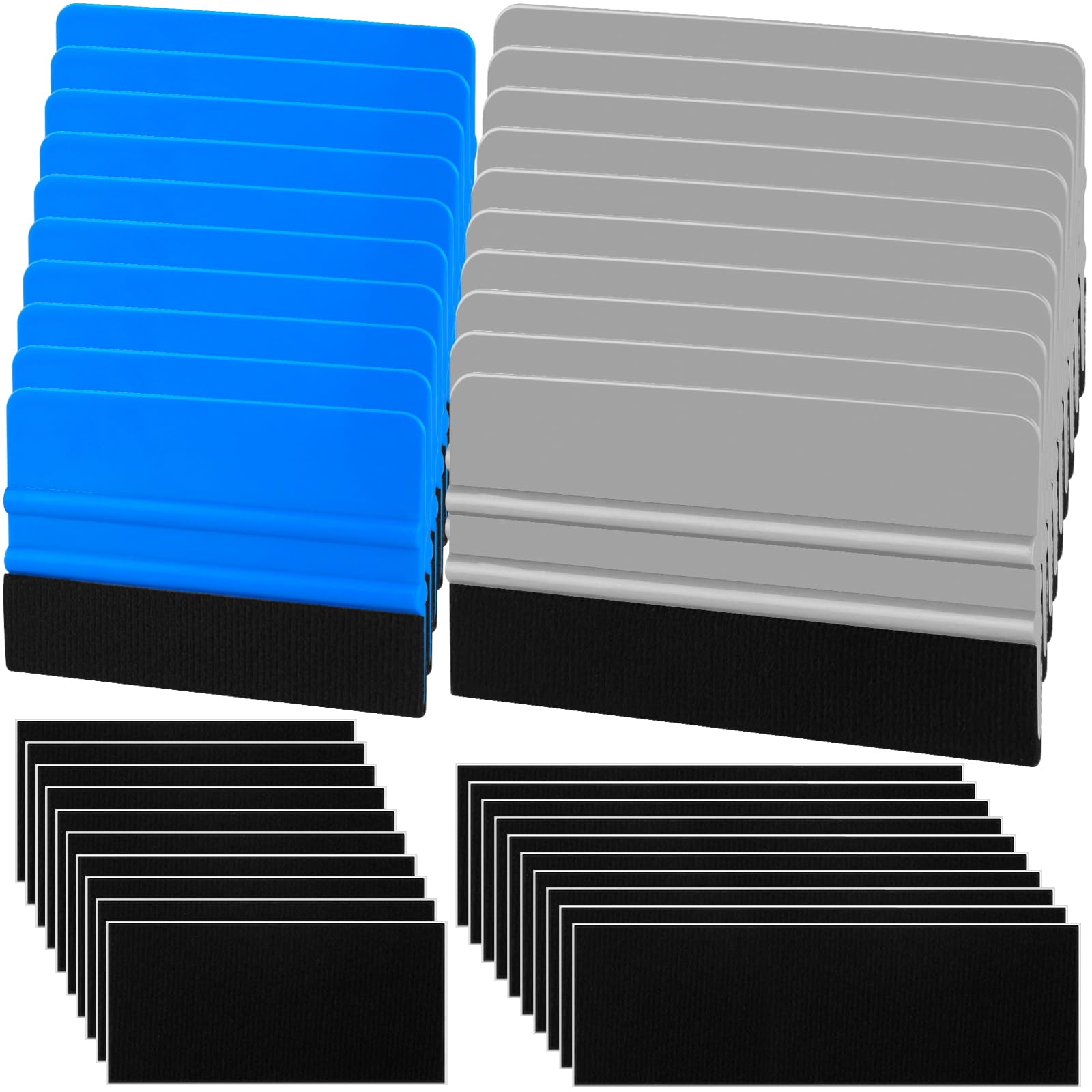 Arayker 20-Pack Felt Edge Vinyl Wrap Squeegee Set | 4 & 6 Inch Scraper Tools