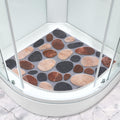 Sector Shower Mat – 70x70cm Non-Slip Loofah Bath Mat, Brown