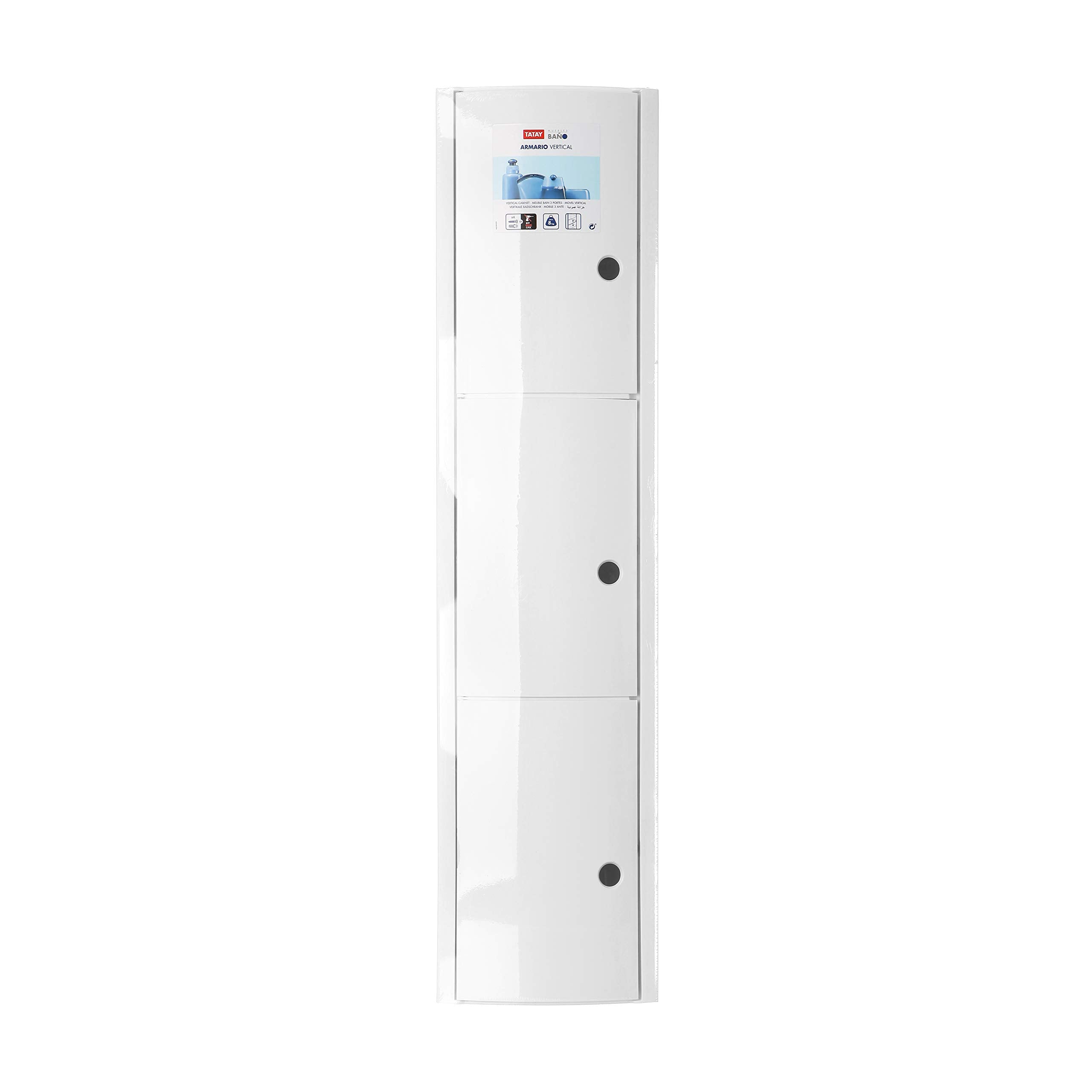 TATAY Horizontal Wall Cabinet – White Polypropylene Bathroom Storage