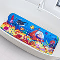 WELTRXE Baby Bath Mat – 100x40cm Non-Slip Anti-Mould Cartoon Bathtub Mat
