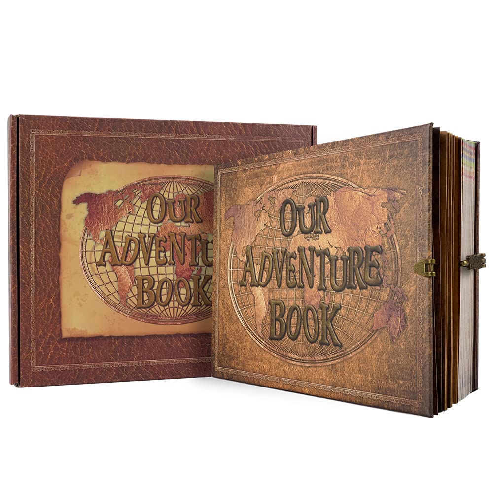 Jolof Store Our Adventure Scrapbook – 180 Page Vintage DIY Photo Album