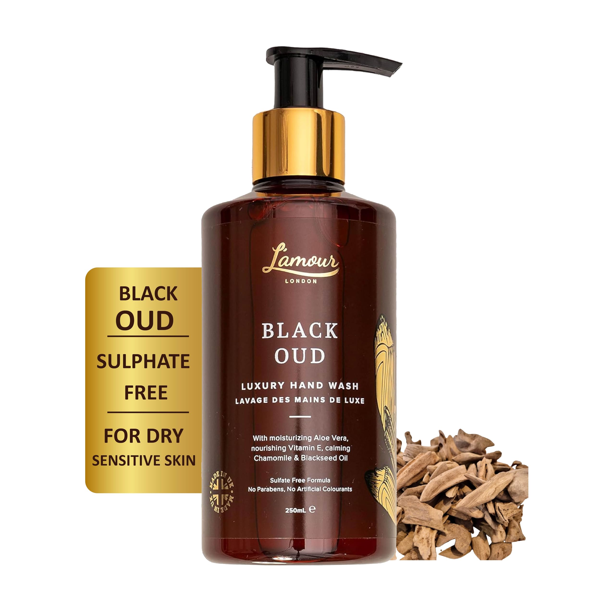 L'amour Natural Black Oud Hand Wash | Sulphate-Free & Gentle | 250mL