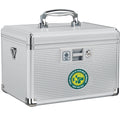 ZORVIDSON Medicine Lock Box – Portable Aluminium First Aid Case, Silver