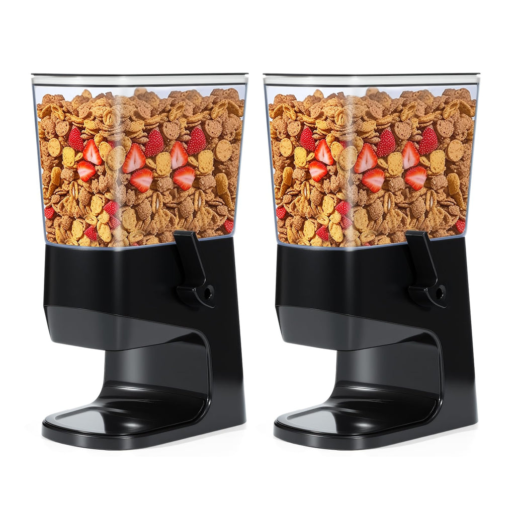Tokokimo Double Cereal Dispenser | 6.4L Dry Food Storage Container – Black