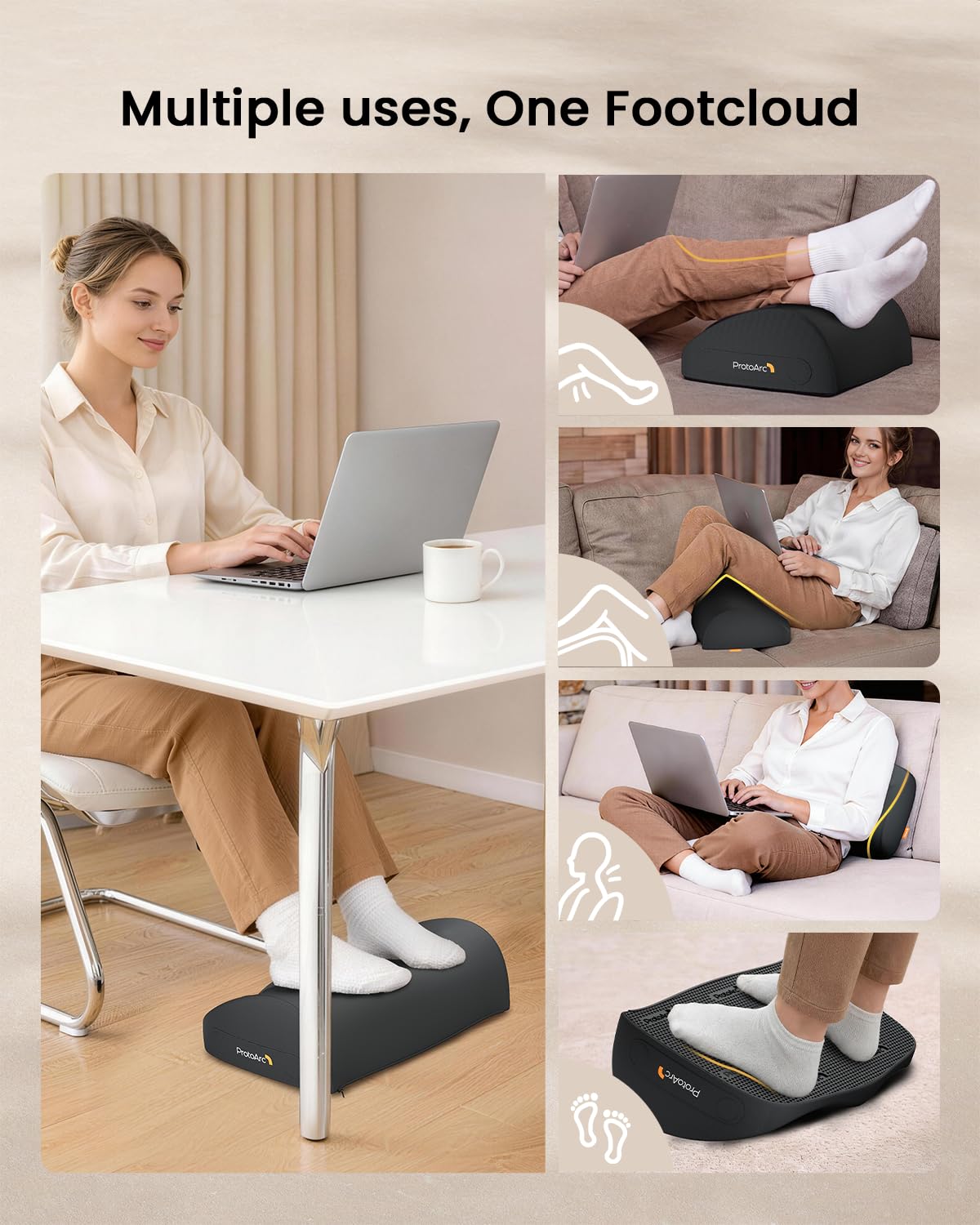 ProtoArc Ergonomic Office Foot Rest Under Desk with Massage Dots - image 4