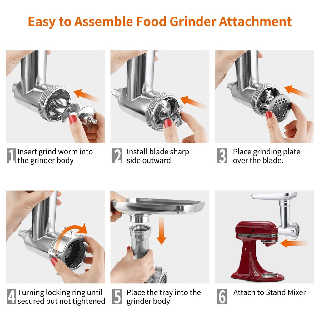 Gdrtwwh Metal Food Grinder Attachment for KitchenAid Stand Mixers