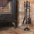 Valiant 5-Piece Fireside Tools Companion Set | Black Iron Hearth Set