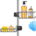 CoFvHo Stainless Steel Shower Caddy | 2-Pack No-Drill Riser Rail Shelves