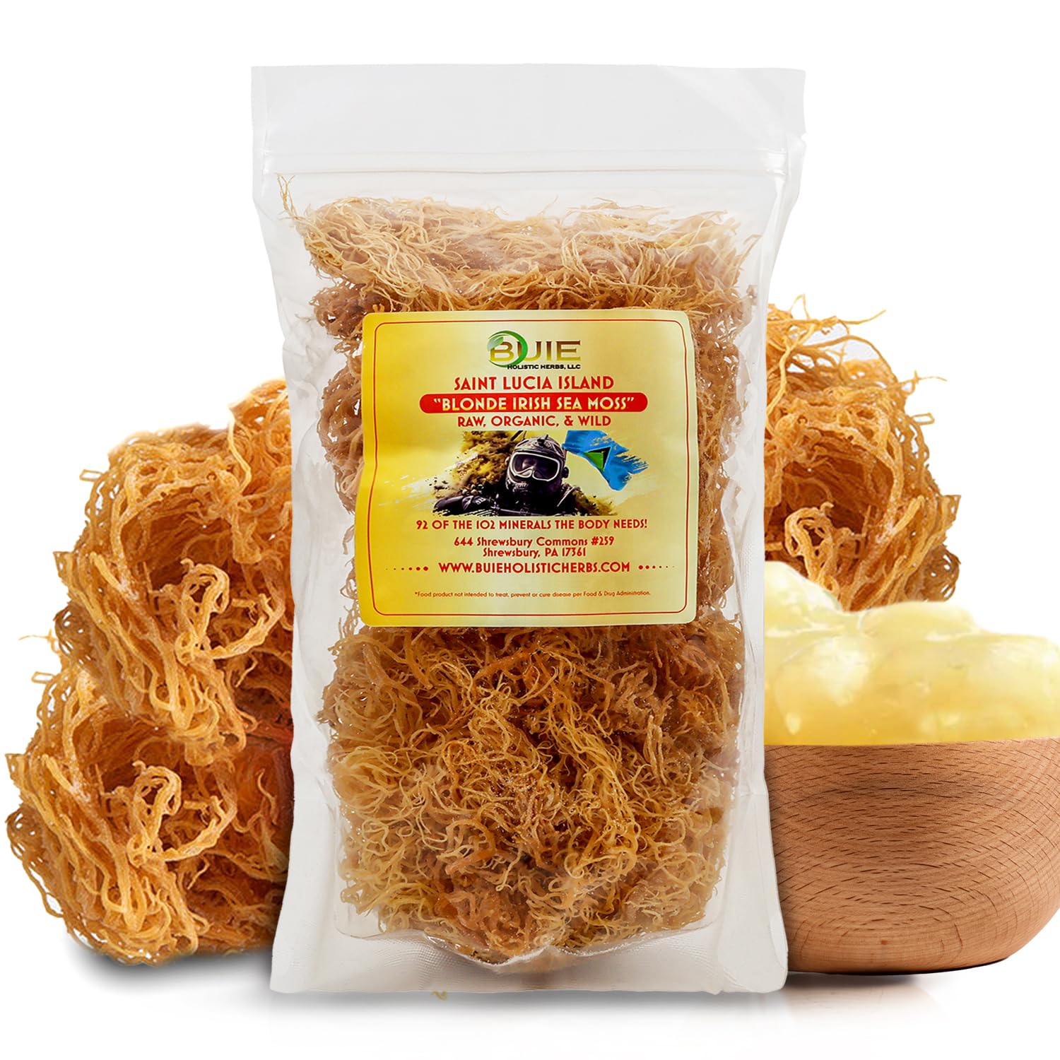 Wildcrafted Golden Irish Sea Moss - 110g Raw St. Lucia
