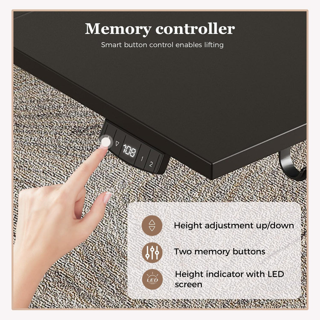 Klicelor Height Adjustable Electric Desk, 2 Memory Buttons, 120x80cm - image 5