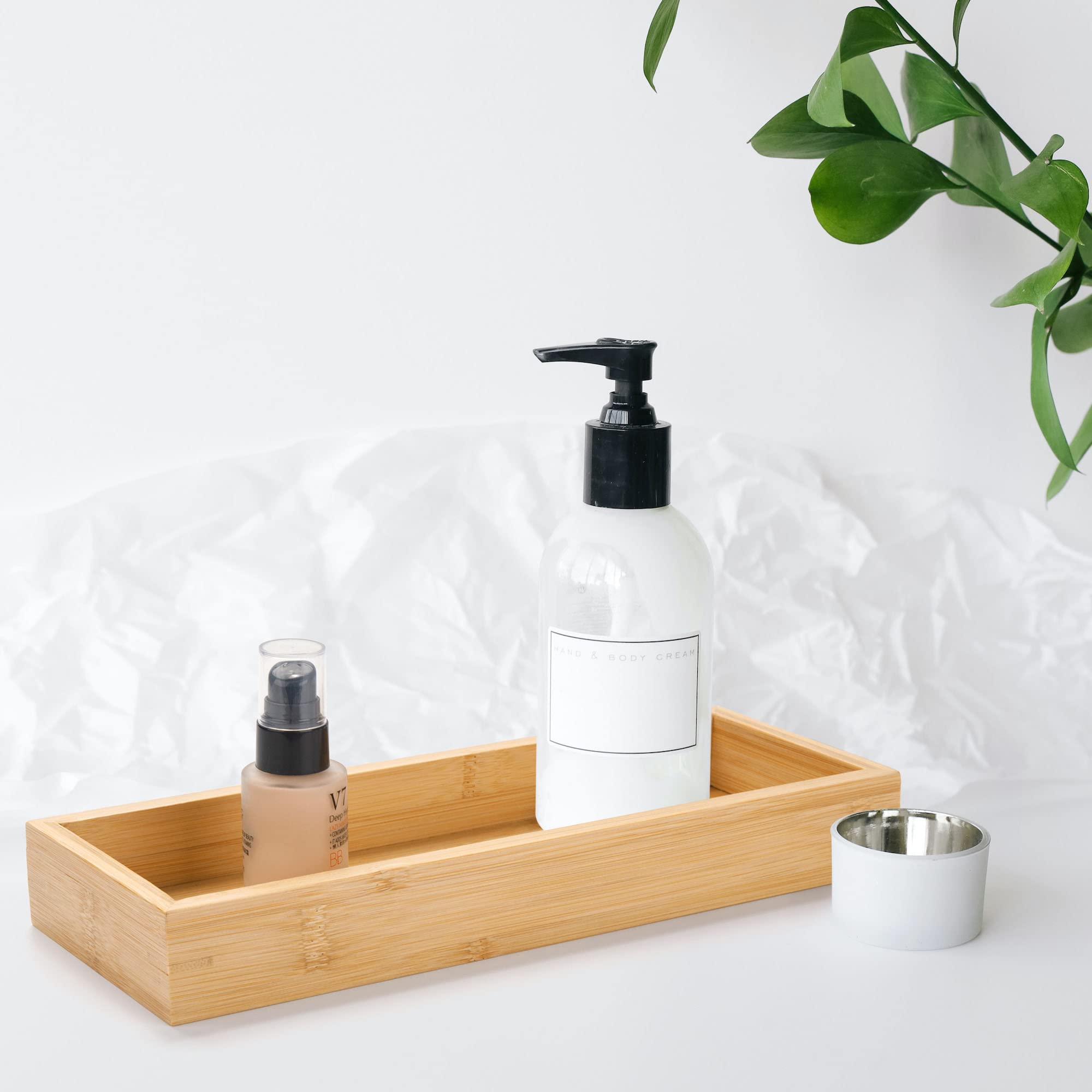 Bamboo Bathroom Vanity Tray | Decorative Toilet Tank Organizer