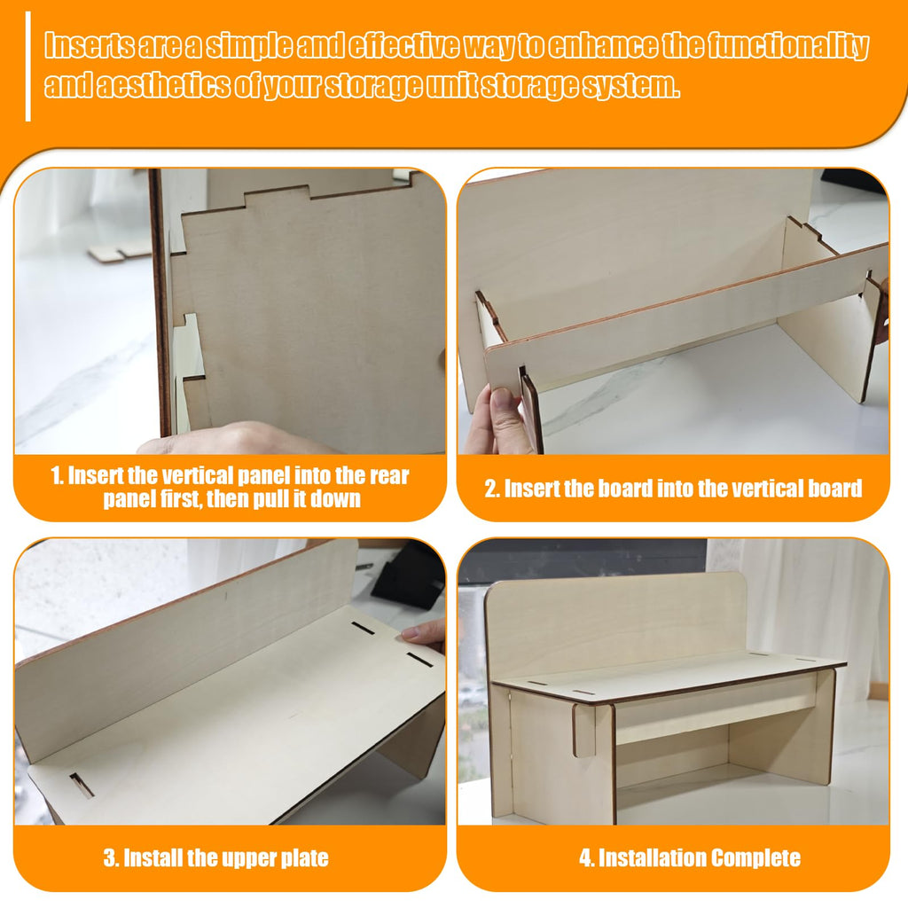 SUNUCO Paperback Book Riser insert compatible with Ikea Kallax Storage Unit, Inserts Shelves for Improved Book Organization, 2Pcs - image 3