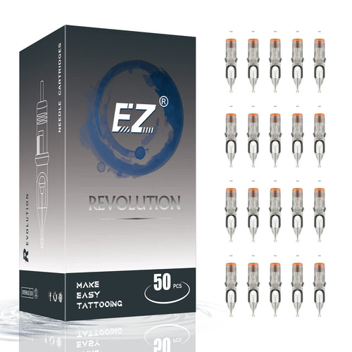 EZ Revolution Tattoo Cartridge Needles - 50Pcs Mixed Round Shaders