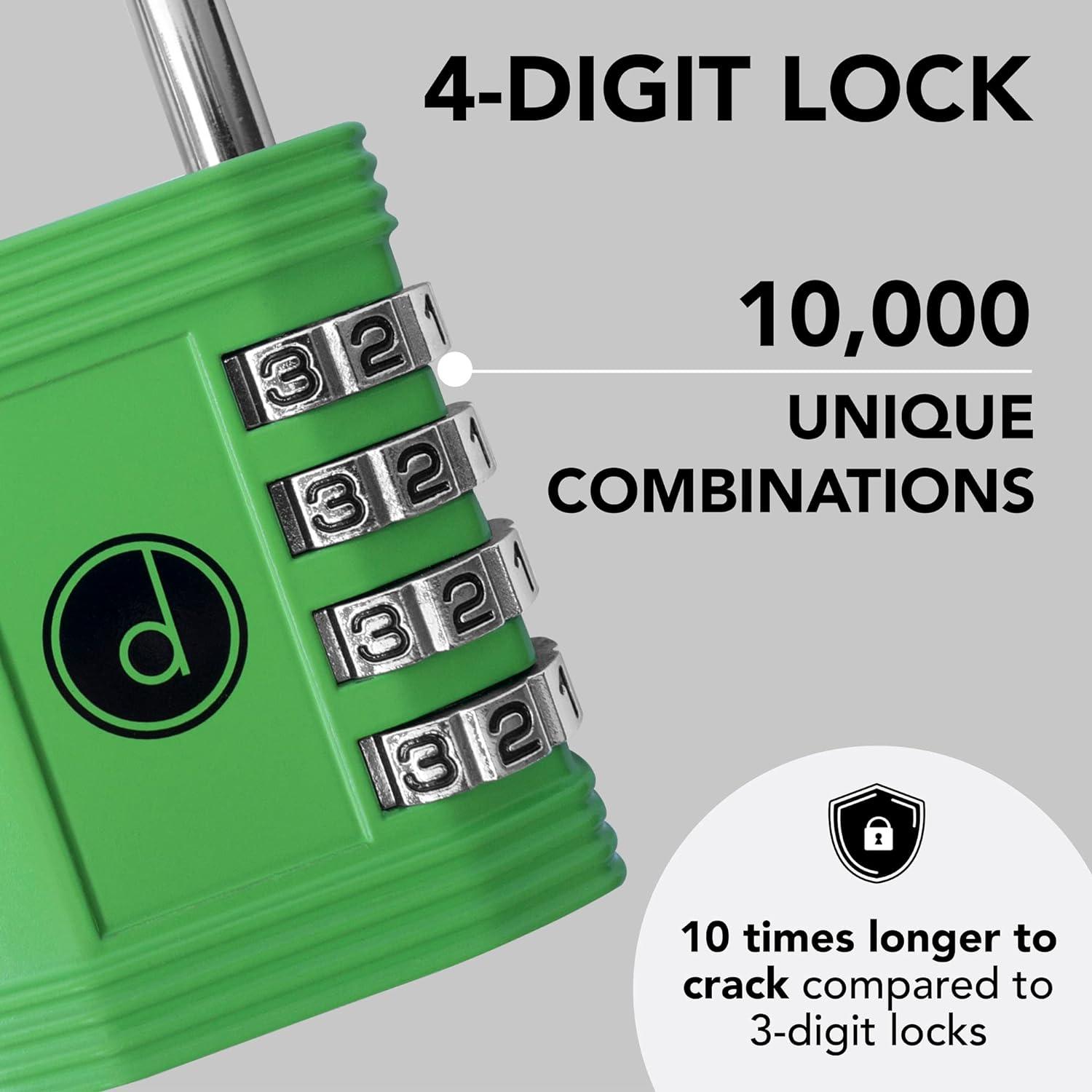 Desired Tools 4-Digit Combination Padlock – Heavy Duty Gym & Gate Lock
