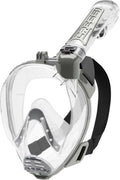 Cressi Duke Full Face Snorkel Mask with Action Cam Holder - Clear/Silver