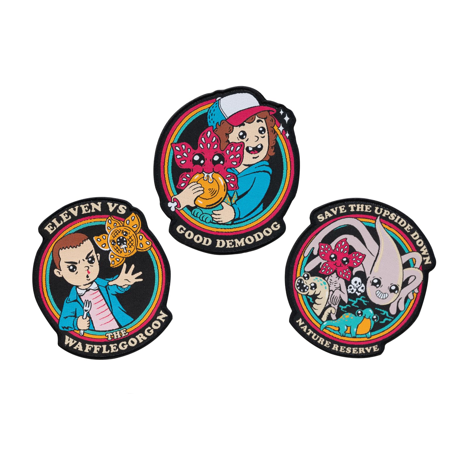 Stranger Things Iron On Patches - Set of 3 Embroidered Clothing Accessories