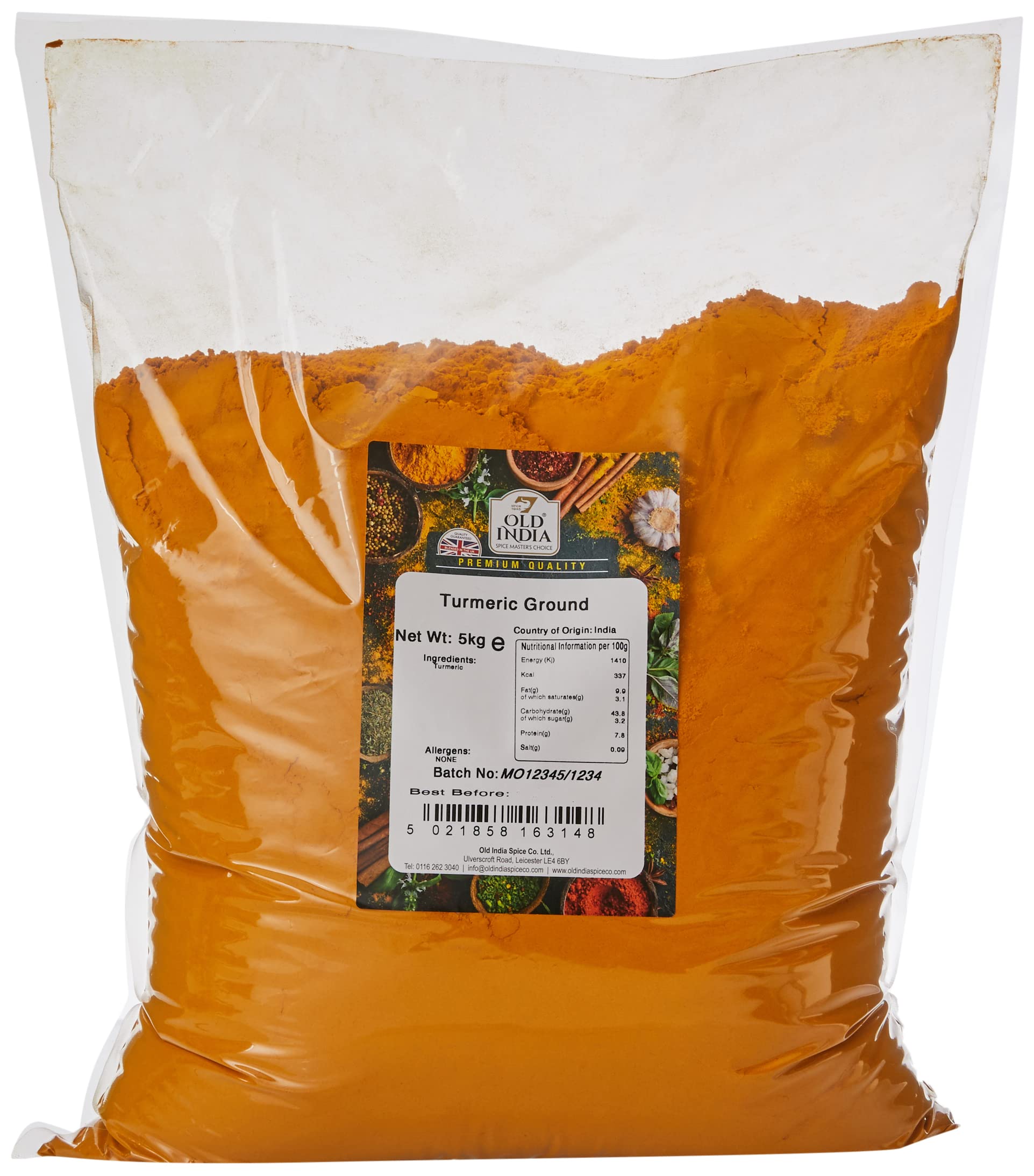 Old India Ground Turmeric Powder – Bulk Indian Cooking Spice, 5kg
