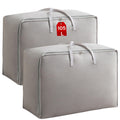 SEPSCO Clothes Storage Bag Large 2Pcs, Duvet Storage Bags King Size With Zips Foldable Thicken Nonwoven Fabric Moving Packing Totes Bag for
