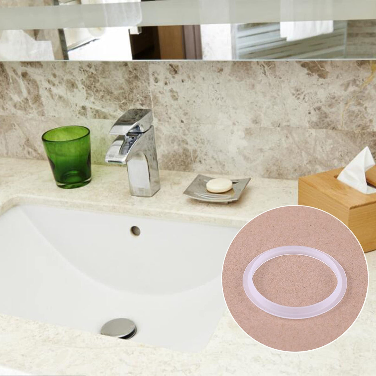 Sink Plug Rubber Seal,Bathroom Sink Drain Plug Stopper,2PCS,31/39mm - image 5