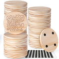 GOH DODD 48-Piece Unfinished Pine Wood Coasters for Laser Engraving, 4 Inch