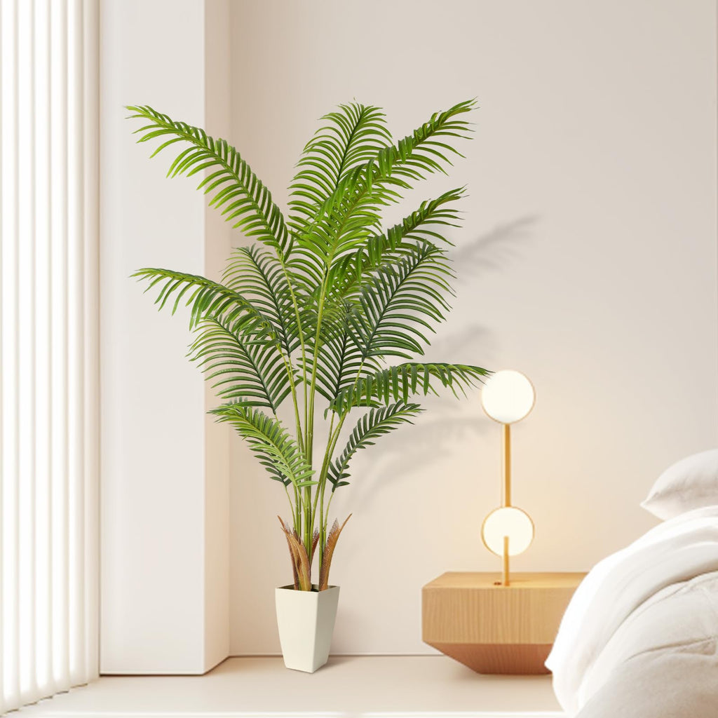 Alupssuc 5ft Artificial Areca Palm Tree | 12 Trunks Real Touch Silk Faux Plant
